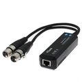 E-Link Dante 2 csatornás analóg input konverter RJ45 porttal és 2x XLR anya csatlakozóval szerelt kábellel