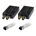 E-Link 3G-SDI optikai konverter vevő (bal) 2x3G-SDI kimenettel és adó (jobb) 1x3G-SDI bemenettel és 1x3G-SDI loop-out - SFP modulokat tartalmaz