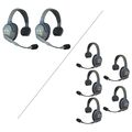 Eartec UltraLITE Intercom szett szimpla fülpárnás headset-tel, 2-5 felhasználónak