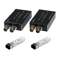 E-Link 3G-SDI optikai konverter vevő (bal) 2x3G-SDI kimenettel és adó (jobb) 1x3G-SDI bemenettel és 1x3G-SDI loop-out - SFP modulokat tartalmaz