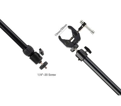 Accsoon TopRig slider rögzítőrúd c-szorító 10-55mm között állítható az állványlábhoz igazodva, rögzítése a sliderhez 1/4"-es csavarral
