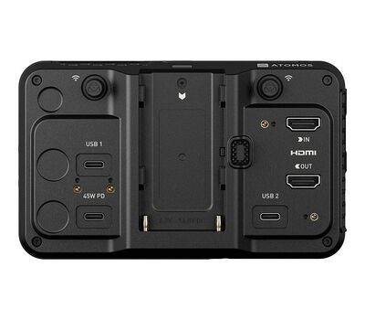 Atomos Ninja TX Go HDMI és USB-C video kimenettel és bemenettel, akkumulátor hátfal és USB-C töltési lehetőséggel