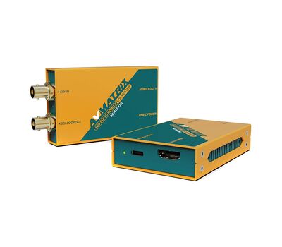 AVMatrix SC1112-12G 12G-SDI to HDMI 4K Broadcast konverter 1x12G-SDI bemenettel, 1x12G-SDI loop-out-tal, 1xHDMI kimenettel, ill. USB-C porttal