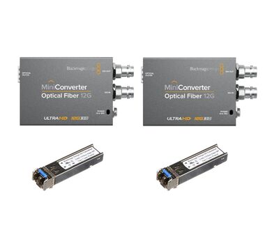Blackmagic SDI to Fiber bidirectional konverter szett 2db 12G-SDI bi-directional konverterrel és 2db 6G-SDI duplex SFP optikai modullal (tápegységet tartalmaz)