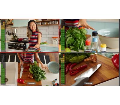 Blackmagic Design MultiView 4 2x2 osztott képes megjelenítés, képenként 2-csatorna audio, felirat, és tally támogatás