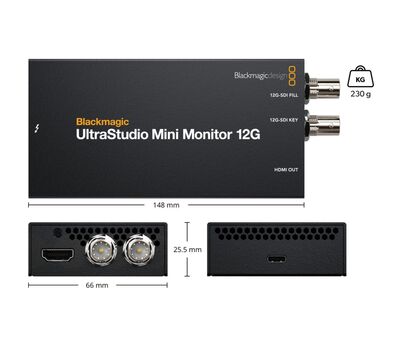 Ultrastudio Mini Monitor 12G kettős 12G SDI és HDMI 2.0 kimenetekkel,