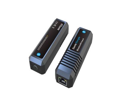 E-Link Dante Bluetooth konverter mindkét oldala, RJ45 porttal és Bluetooth 5.0 (2x1 audio csatorna)