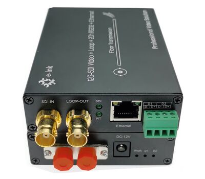 E-Link 12G-SDI és 1Gb Ethernet - optikai konverter Reverse RS485-tel
