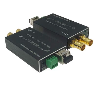 E-Link 12G-SDI Optikai konverter Tally-val és Reverse RS485-tel (LNK-M12G-1V1T1D) tartozék SFP modulokkal