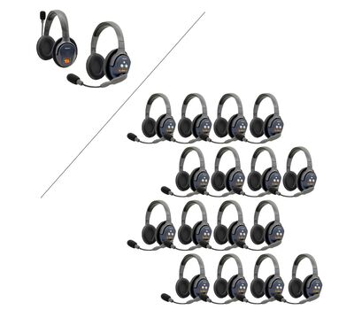 Eartec UltraLITE Pro16 Intercom rendszer, dupla fülpárnás headset