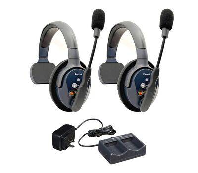 Eartec UltraLITE Pro16 - 2-felhasználós szimpla fülpárnás szett 2-portos akkumulátor töltővel (a csomag része EU megfelelő csatlakozó)