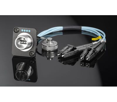 FieldCast 4Core Multi Mode Optikai panel csatlakozó kábel, előlapi anya panel csatlakozóval és 50 cm-es kibontás LC duplex csatlakozóval