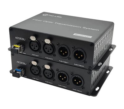 Ho-Link Bi-Directional 2 csatornás szimmetrikus AES/EBU audio-optikai konverter (HL-AES-202XA)