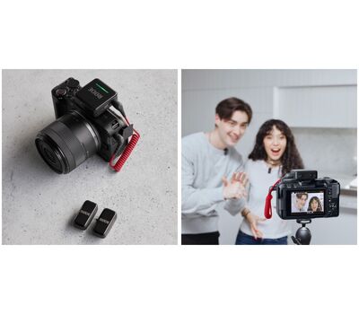 Rode Wireless Micro kétcsatornás kamera vevő (RX) univerzálisan bármilyen kamerára rögzíthető (mikrofonos adókat külön kell megvásárolni)