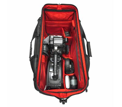 Sachtler Dr. Bag-5 Kamera táska kiegészítőkkel szerelt kamerával (a táska belsejében levő tárgyak nem tartozékok)