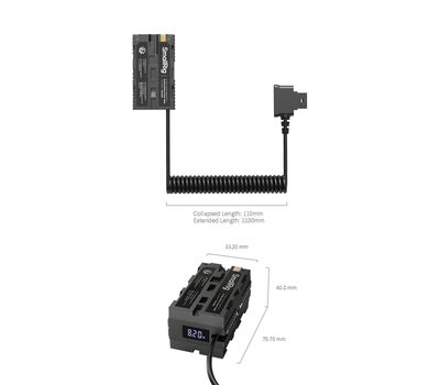 SmallRig D-Tap dual NP-F ál-akkumulátor méretek