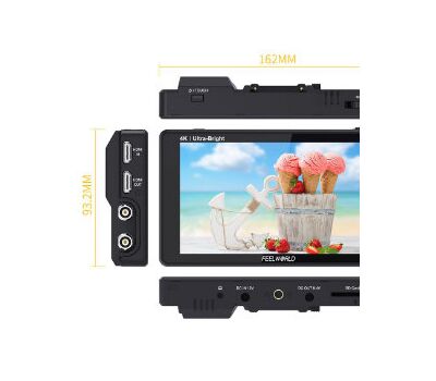 FEELWORLD LUT6S méretek, kezelőgombok és csatlakozók - nagyobb méretért kattintson