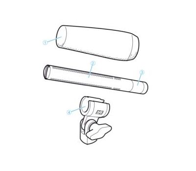 Csomag tartalma: 1) MZW 8060 szélfogó mikrofonszivacs, 2) 2) MKH 8060 mikrofonfej és 3) MZX 8000 XLR modul, 4) MZQ 8060 mikrofon kengyel, +Menetes mikrofontartó cső