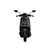 NIU NQiX 500 elektromos robogó előlnézetben, fekete színben